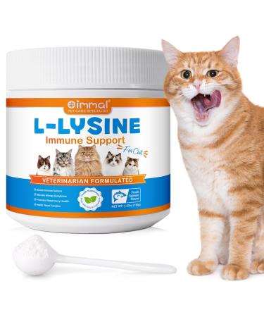 Lysine for Cats - 4.23 oz Immune System Support Allergy Relief Respiratory & Eye Health Salmon-Flavored Cat Supplement