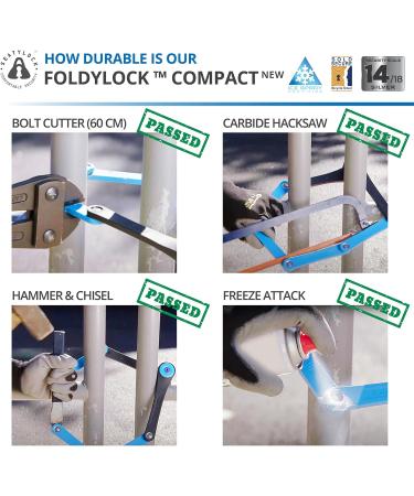 Foldylock Compact Bicycle Lock - Patented Lightweight High Security for eBike & Scooter - 85 cm Peach - Buy Online on GoSupps.com