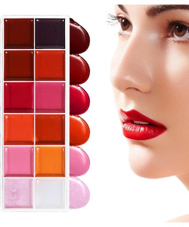 Makeup Palette | Eyeshadow Palettes | Waterproof Moisturizing Kit Pigmented Vibrant Shades 12 Colors Lip Gloss For Women - Buy Online on GoSupps.com