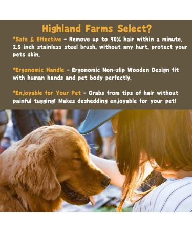 Highland Farms Select Deshedding Grooming Tool for Pets - Professional Pet Groomer for Cats, Dogs, and Horses - Ergonomic Wood Design for Painlessly Removing Hair and Dirt - Buy Online on GoSupps.com