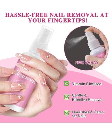 Nail Glue Remover for Press on Nails 60ml Vitamin E False Nail Remover for Fake Nails Nail Polish Remover Acrylic Nail Tips with Cuticle Pusher Adhesive False Nail Remover Accessories for Nail Art - Buy Online on GoSupps.com