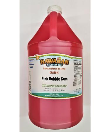 Hawaiian Shaved Ice Classic Pink Bubble Gum Syrup Flavour 1 Gallon