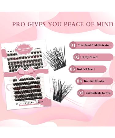 168 Pcs Mixed Cluster Lashes DIY Eyelash Extensions - First Glance+Adore D-Mix | Super Thin Band, Soft & Easy to Wear - Individual Lashes 10-16mm - Buy Online on GoSupps.com