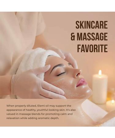 Elemi Essential Oil 100% Pure & Natural Steam Distilled from Canarium luzonicum Resin | Uplifting Citrus-Woody Aroma for Aromatherapy Skincare & Massage | Middle Note | from France | 1 Fl Oz Citrus lemon-like with woody  - Buy Online on GoSupps.com