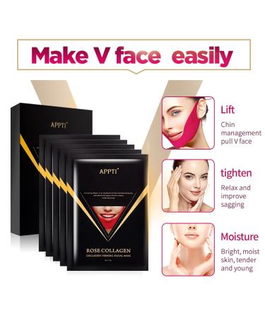 APPTI Rose Collagen V-Line Shaping Face Mask for Women - Double Chin Reducer & Neck Slimmer - Buy Online on GoSupps.com