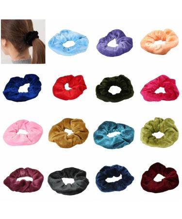 JUSTFOX Velvet Hair Ties - Velour Green Ponytail Holder Scrunchie for All Hair Types | International Shipping Available - Buy Online on GoSupps.com