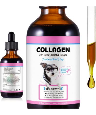 laraspi Collagen for Dogs Joint Supplement for Dogs with Biotin MSM & Ginger Helps with Shiny Coat Healthy Skin and Joint Digestive Health Delicious Bacon Flavor - 2 fl oz - Buy Online on GoSupps.com