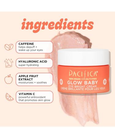 Pacifica Beauty Glow Baby VitaGlow Face Lotion & Eye Bright Eye Cream Set - Vegan Skincare Vitamin C Moisturizer Brightener Hyaluronic Acid Caffeine - International Shipping Available - Buy Online on GoSupps.com