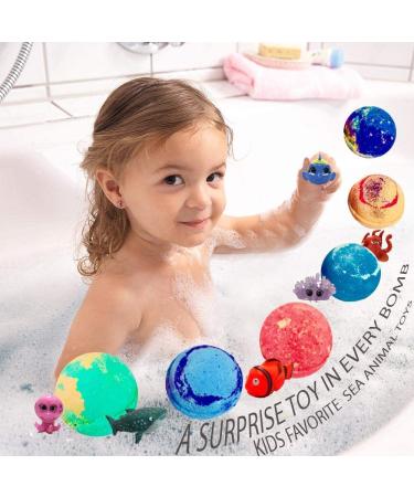Kids Bath Bombs with Toys - Gentle & Kid-Safe Bubble Bath Fizzies, Gender Neutral Spa Fizz Balls Kit. Perfect Birthday Gift for Girls & Boys - Ocean Theme - Buy Online on GoSupps.com