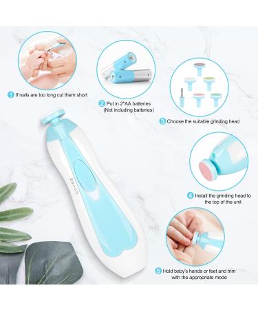 Baby Nail Trimmer Electric-12 in 1 Baby Nail Clippers Safe Baby Nail File Kit with a Nail Clipper Scissor Tweezers and Nail Files - Buy Online on GoSupps.com