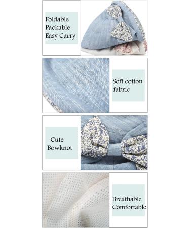 CACUSS Women's Foldable Floral Bucket Hat with Bowknot - Blue | Stylish Sun Protection - Buy Online on GoSupps.com