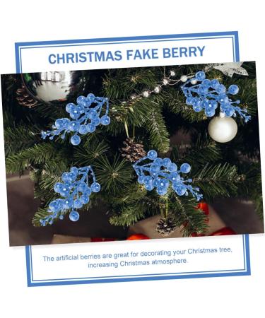 HOMSFOU 12pcs Christmas Imitation Berries Christmas Flower Sprays Artificial Glitter Berry Stem Christmas Berries Picks Christmas Decor Christmas Berry Stems Home Decor Foam Flash Filler Blue 19X5X5CM - Buy Online on GoSupps.com