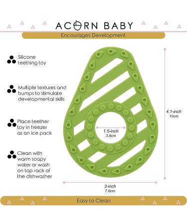 Acorn Baby Avocado Silicone Teether Toy for Cognitive Development and Gum Relief - Buy Online on GoSupps.com