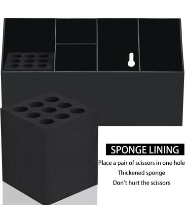 Noverlife Hair Scissors Large Storage Box - Professional Hair Salon Shear Holder for Scissors, Combs, Clips, and Brushes - Black - Buy Online on GoSupps.com