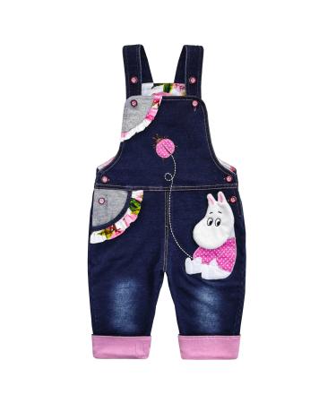 KIDSCOOL SPACE Baby Denim Overalls 3D Cute Cartoon Knitted Jean Dungarees 3-4 Years Blue-5050