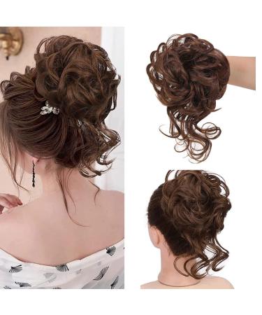 Hair part hair tie messy bun hair part hair pipe curly wavy hair bun scrunchy extensions hair part hair tubes updos ( #2/30 natural black mixing light brown) #2/30 (natural black mixing light brown)