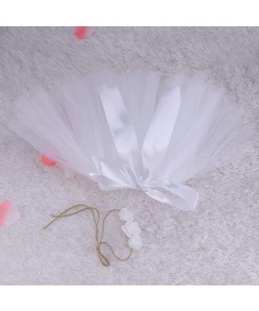 Toyvian Baby Girl Tutu Skirt with Bowknot and Headband Set - Newborn Photography Props Costume (White - Buy Online on GoSupps.com