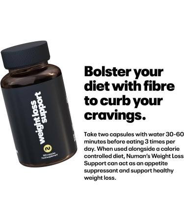 Numan Glucomannan Weight Loss Support Capsules - 180 Capsules - Vegan-Friendly Appetite Suppressants - Made in the UK - Buy Online on GoSupps.com
