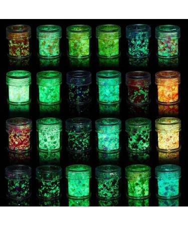 Epoxy Mold Jewelry Glow in The Dark DIY Beauty 24 Colors Nail Art Glitter Luminous Nail Powder Hexagon Sequins Neon Sequins(19) - Buy Online on GoSupps.com