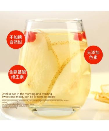  HQZMCTE Naturally Air-Dried Sliced Snow Pear Tea - No Added Sugar 50g / 1.76oz Naturally Sweet - Buy Online on GoSupps.com