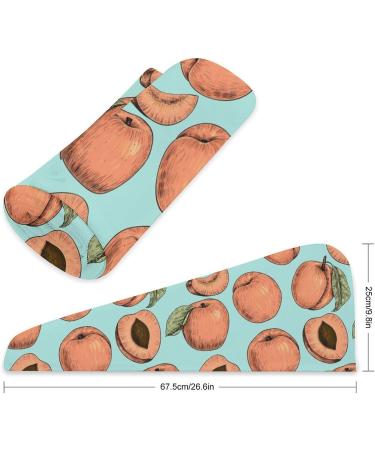Super Absorbent Apricots Microfiber Hair Towel Wrap for Women | 10x26 Inch Hair Turban with Button | Fast International Shipping - Buy Online on GoSupps.com