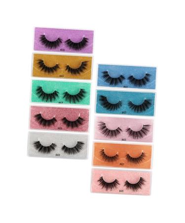 Beatifufu 10 Pairs False Eyelashes Eyelash Pro Lash Fake Eyelash Eye Decor Dense Fake Lashes Accessories for Girls Lash Accessories Faux Eyelashes for Cosmetic Eye Makeup Supply Cross 3d