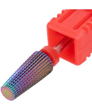 Delanie 5 in 1 Carbide Nail Drill Bit for Acrylic Nail & Gel Nail Tapered Nail Bit Professional Manicure Salon Supplies Fine Grit Gradient Purple