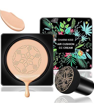 Air Cushion CC Cream Mushroom Head Foundation Matte Even Skin Tone Nude Makeup Base Primer Moisturizing Concealer Cushion CC Cream Makeup Long Lasting BB Cream Full Coverage Flawless Foundation