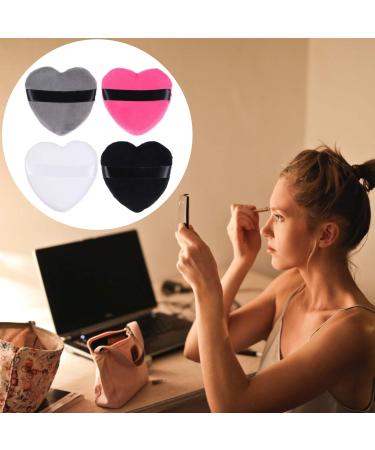 Minkissy 4pcs Heart Shape Makeup Blending Puffs | Soft Cotton Beauty Sponge for Powder Foundation - Large Size - Buy Online on GoSupps.com