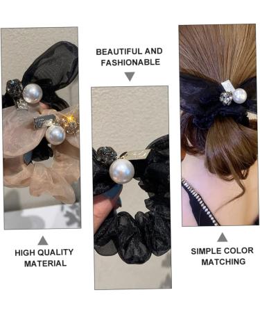 1pc Hair Ring Elastic Bands for Hair Crystal Hair Accessories Hair Ribbons Girls Tiara Bow Knot Elastic Hair Ties Girls Hair Rope Organza Bow Tie Talcum Powder Miss - Buy Online on GoSupps.com