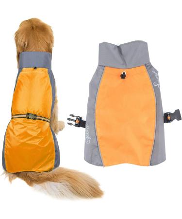 Zunea Waterproof Raincoat for Medium & Large Dogs - Reflective Windproof Jacket with Mesh Lining for Outdoor Hiking - 4XL Orange - Ultimate Rain Protection Clothing - Buy Online on GoSupps.com
