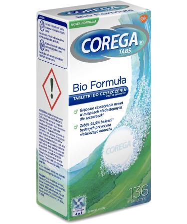 COREGA Denture Tablets TABS 136 - Bio Formula for Strong Hold & Freshness | Best Price & Fast International Shipping - Buy Online on GoSupps.com
