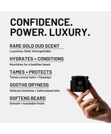 ZOUSZ Gold Oud Premium Beard Balm - Earthy Oud Scented Beard Grooming Butter | 50g - Buy Online on GoSupps.com