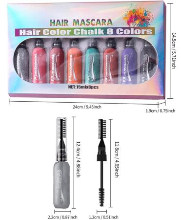  Gvblkq Gvblkq Hair Chalk Comb Hair Color Mascara Set Temporary Hair Dye Hair Chalk - Buy Online on GoSupps.com