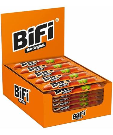BIFI original  - Salami sticks - original sausage snack to go - air dried - for on the go in the office or in sports - with pepper coriander and garlic salami - PACK OF 64 x 18.5g - Buy Online on GoSupps.com