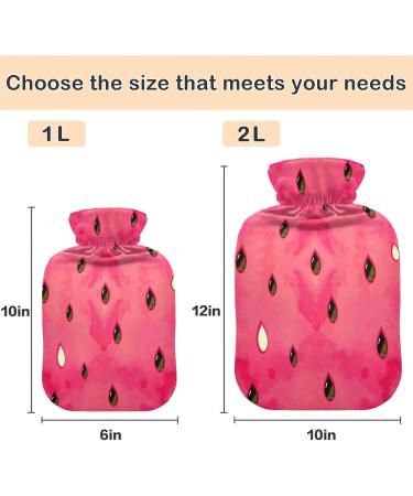 Naanle Watermelon Heat Bottle - 2L Transparent Hot Water Bottle for Bed Hand & Foot Warmer Pain Relief & Cold Therapy | International Shipping - Buy Online on GoSupps.com