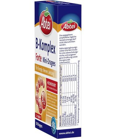 Buy Abtei B-Complex Forte - 50 Mini-Dragees for Optimal Health | International Shipping Available - Buy Online on GoSupps.com