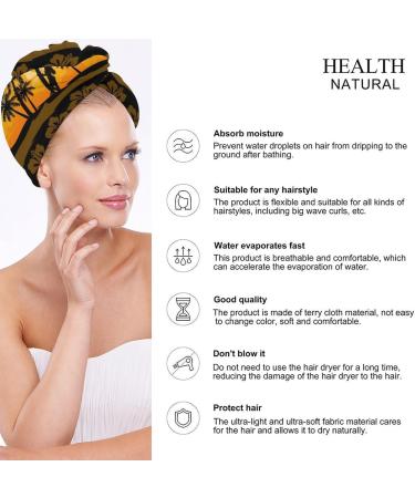 Tropical Frangipani Palms Hair Towel Wrap for Women - 10x26 Inch Super Absorbent Microfiber Turban - Buy Online on GoSupps.com