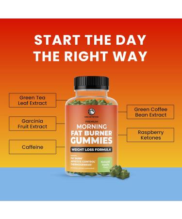 Morning Fat Burner Gummies for Weight Loss | Thermogenic Belly Fat Burner for Men & Women | Green Tea Garcinia Green Coffee Bean | Appetite Suppressant & Metabolism Booster | 60 Gummies - Buy Online on GoSupps.com