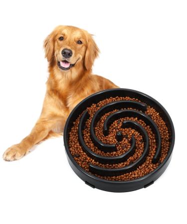 Slow Feeder Large Dog Bowls for Large Medium Dog Non Slip Maze Puzzle Bowl Pet Slower Food Feeding Dishes Interactive Bloat Stop Dog Bowl Preventing Choking Healthy Dog Bowl Large A-black