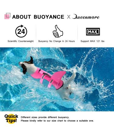 Queenmore Adjustable Dog Life Jacket - High Buoyancy Ripstop Vest for Medium Dogs | Durable Rescue Handle | Peacock Shark Design - Buy Online on GoSupps.com