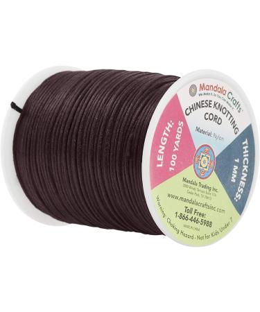 Mandala Crafts Satin Rattail Cord String - Dark Chocolate Brown 1mm - Ideal for Chinese Knot, Macram , Trim, and Jewelry Making - Buy Online on GoSupps.com