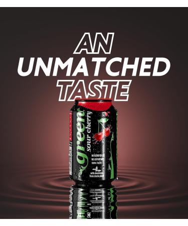  Green Cola Green Sour Cherry 24-pack of 330ml cans no added sugar low calorie naturally sparkling cherry flavor 24 x 330ml cans - Buy Online on GoSupps.com