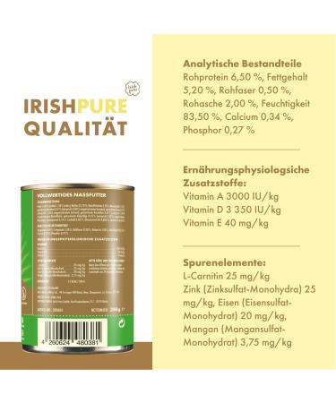 Irish Pure Premium Senior Wet Dog Food | 12 x 390g | Irish Chicken | Vitamins | Grain Free | Sensitive | with Superfood Kelp Seaweed | Wet Food for All Breeds - Buy Online on GoSupps.com