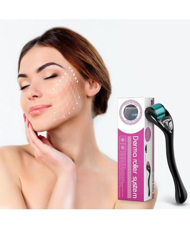 Buy Titanium 540 Beard Derma Roller for Hair Skin & Face - 0.25mm (Black Handle + Blue Roller) - Best for Grooming & Skin Care - Shop Internationally - Buy Online on GoSupps.com