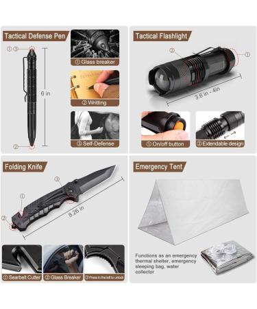 238Pcs Emergency Survival Kit with Tactical Molle Pouch and Emergency Tent - Professional Gear for Camping, Hiking, Hunting - Includes Shovel - Buy Online on GoSupps.com
