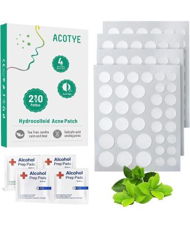 Acotye anti pimple patch hydrocolloid acne pimple patches with tea tree oil salicylic acid and niacinamides day and night four sizes 8 mm 10 mm 14 mm 210 pieces (1 Pack) - Buy Online on GoSupps.com
