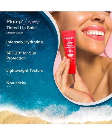 Plump+ Luscious Tinted Lip Balm for Men & Women - Hydrating Lip Mask for Dark & Pigmented Lips - Watermelon & Hyaluronic Acid - 10g (Crimson Candy - Buy Online on GoSupps.com