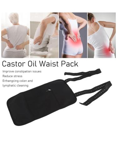 Organic Cotton Castor Oil Pack - Leak-Proof Reusable Hip Bag for Waist Washable Black Button Wrap - Buy Online on GoSupps.com