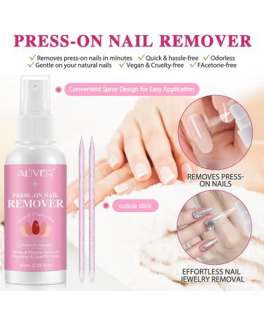 ELAIMEI Press on Nail Remover - 60ml Acetone Free Glue Remover for False Nails | Easy & Odorless Solution - Buy Online on GoSupps.com